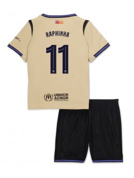 Detské Futbalové oblečenie Barcelona Raphinha Belloli #11 2025-26 Krátky Rukáv - Preč (+ trenírky)